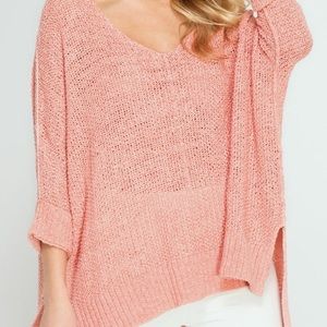 She + Sky High Low Sweater